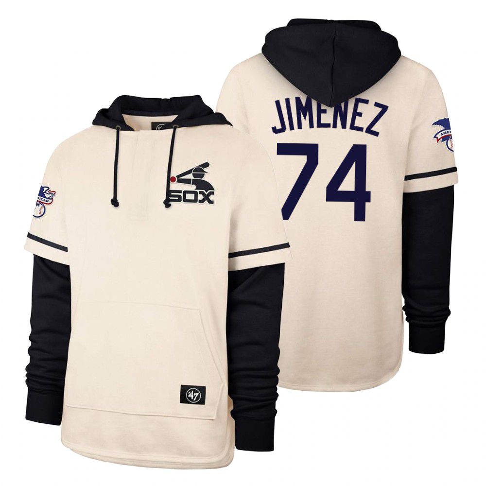 Men Chicago White Sox #74 Jimenez Cream 2021 Pullover Hoodie MLB Jersey